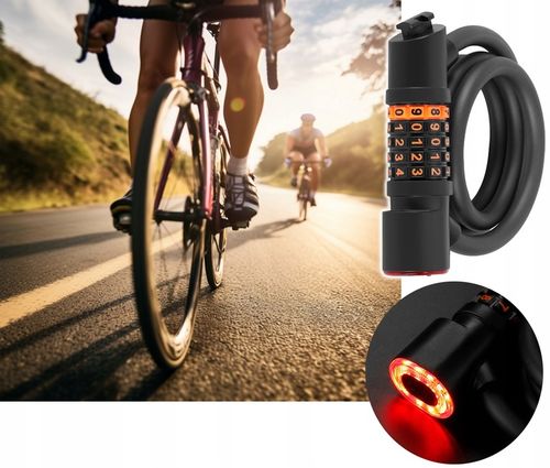 ZAMEK ZAPIĘCIE BLOKADA DO ROWERU + ŚWIATŁO TYLNE Lampka LED Uchwyt na Arena.pl