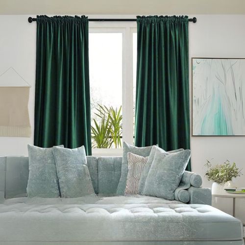 zasłona welurowa na taśmie - zielona na Arena.pl