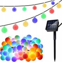 2X Girlanda Solarna LED Ogrodowa Lampki 50 Kul Świetlna Ogrodowe Solarne Ku
