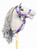 HOBBY HORSE KOŃ NA KIJU Szary Kolorowy Kantar