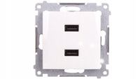 GNIAZDO ŁADOWARKA USB A+A 2.1A 5V PODWÓJNA SIMON 54 DC2USB.01/11 BIAŁY