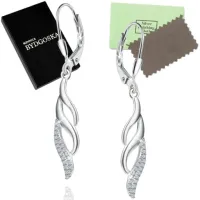 KOLCZYKI SREBRNE DŁUGIE WISZĄCE RODOWANE KOBIETY, KOLCZYKI SREBRO PRÓBA 925