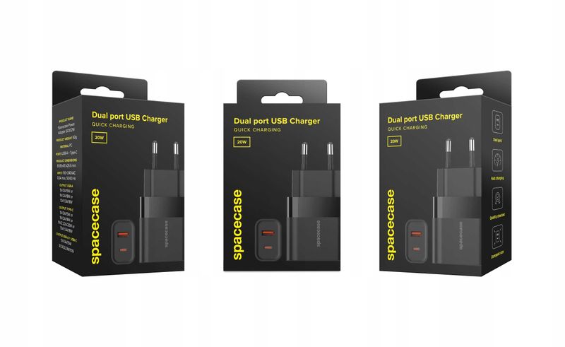 Spacecase Usb Charger 20W Sc001B Black zdjęcie 7