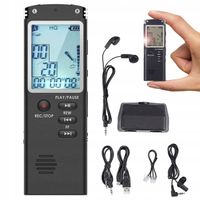 DYKTAFON CYFROWY MINI PODSŁUCH 16GB USB 2.0 ODTWARZACZ MP3 WAV + ŁUCHAWKI