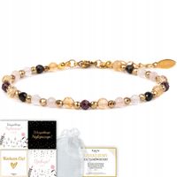 BRANSOLETKA TURMALIN CYTRYN KWARC KRYSZTAŁ NA SZCZĘŚCIE KAMIEŃ
