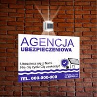 nadruk TABLICZKA reklamowa lampa SZYLD 40x30 dibond AGENCJA UBEZPIECZENIOWA