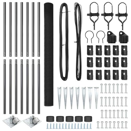 Ogrodzenie z słupkami Szary 1.5 x 10 m Stal na Arena.pl