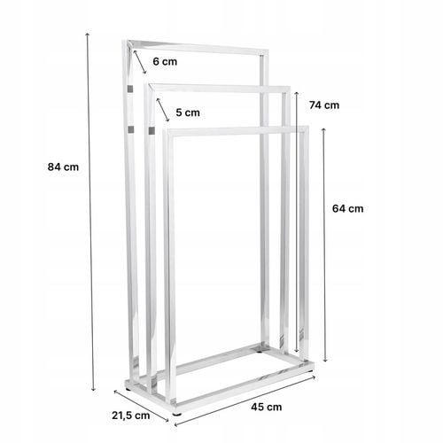 Stojak wieszak łazienkowy na ręczniki chrom stojący 3 ramienny YOKA na Arena.pl