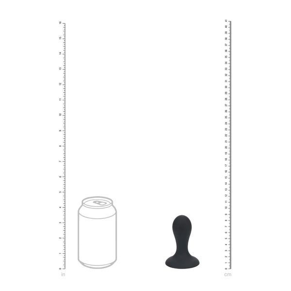 Single Rattle Liquid Silicone Anal Plug - S - Black zdjęcie 4