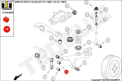 BMW 1 E20 PU TULEJA ŁĄCZNIKA STABILIZATORA TYL E28 na Arena.pl