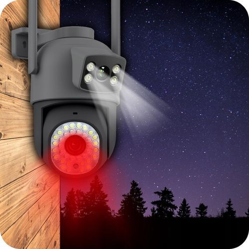 PODWÓJNA KAMERA WIFI IP SMART ZEWNĘTRZNA OBROTOWA 6MPX APLIKACJA ULTRA HD na Arena.pl