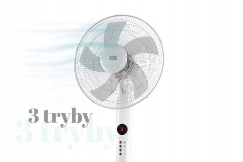 Wentylator podłogowy z sterowany pilotem, stojący TSA8024 czarny na Arena.pl