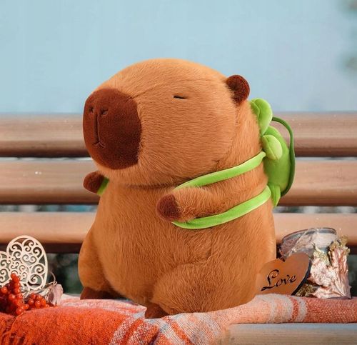 KAPIBARA PLUSZOWA MASKOTKA 55 CM ZABAWKA Z PLECAKIEM ŻÓŁWIK MIĘKKA PLUSZAK na Arena.pl