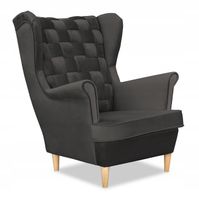 Fotel uszak Carol skandynawski Family Meble przeplatane OPARCIE grafit