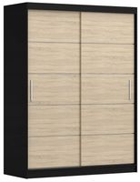 Szafa przesuwna VISTA 06 150x61 CZARNY/SONOMA półki pojemna PRODUCENT