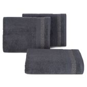 Grafitowy ręcznik April 05 30X50 cm bawełna z ozdobną bordiurą