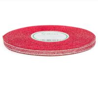 Wstążka brokatowa SREBRNOCZERWONA 6mm 32m