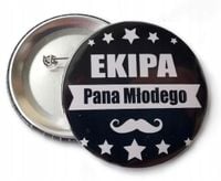 Przypinka na Wieczór Kawalerski Ekipa Pana Młodego button kawalerski