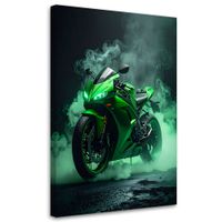 Obraz nowoczesny do pokoju nastolatka, Zielony Motocykl Motor