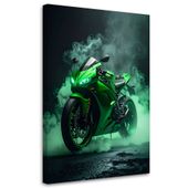 Obraz nowoczesny do pokoju nastolatka, Zielony Motocykl Motor