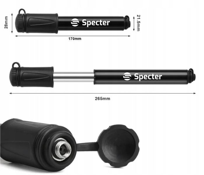 Pompka rowerowa hulajnoga uchwyt na ramę ręczna aluminium Mała 7bar SPECTER zdjęcie 12