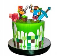 Zestaw do dekoracji tortu na masie cukrowej MINECRAFT Figurki na tort