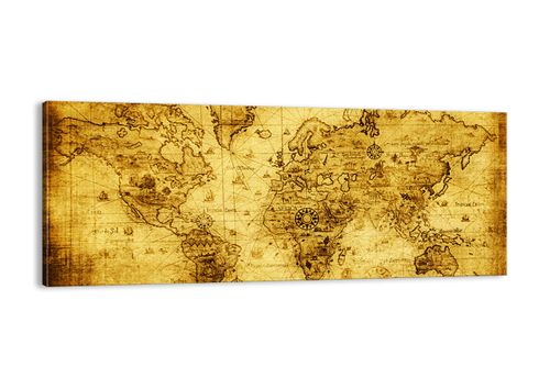 Obraz Na Płótnie - Mapa Świata - 100X40 Cm - Ab100X40-0127 na Arena.pl