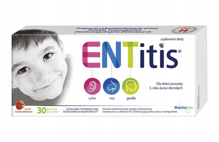 ENTitis 30 pastylek smak truskawkowy ODPORNOŚĆ zdjęcie 1