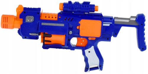 AUTOMATYCZNY BLASTER PISTOLET NASTRZAŁKI EVA Z MAGAZYNKIEM WYRZUTNIA PIANKI na Arena.pl