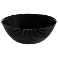 Salaterka okrągła AURORA 20,3 cm szkło czarne opalowe ryflowana struktura