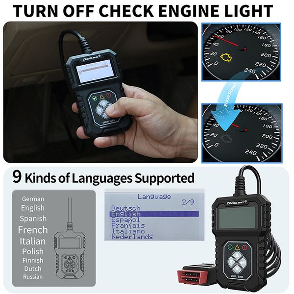 Cyfrowy Tester diagnostyczny Interfejs ProLine OBDII EOBD PL MENU  8V–25V zdjęcie 8
