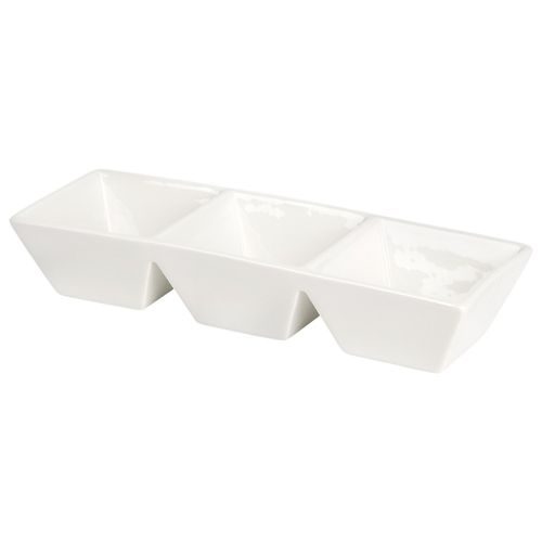Miseczki na przekąski ceramiczne białe potrójne 29 cm na Arena.pl
