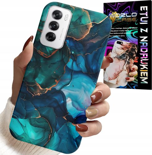 ETUI DO OPPO RENO12 PRO 5G - NIEBIESKO ZIELONY MARMUREK PLECKI WZORY na Arena.pl