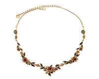 kolia delikatne, kolorowe kwiatuszki z kryształkami z kolekcji blossom