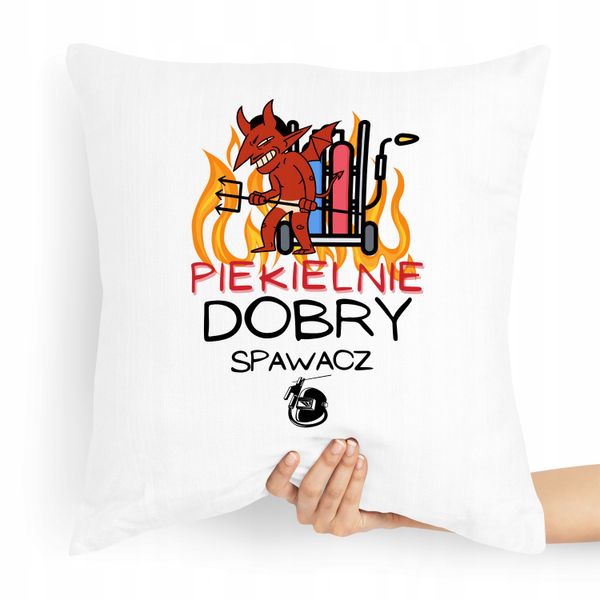 Poduszka Prezent Dla Piekielnie Dobrego Spawacza Z Nadrukiem Ze Zdjęciem zdjęcie 1