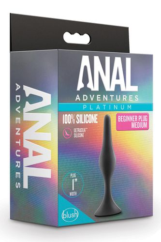 ANAL ADVENTURES PLATINUM SILICONE BEGINNER PLUG MEDIUM BLACK na Arena.pl
