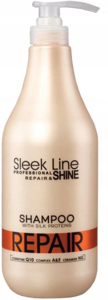 Stapiz ZESTAW XXL Sleek Line Repair z Jedwabiem Szampon 1000ml Maska 1000ml zdjęcie 2