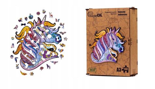 Puzzle Edukacyjne Drewniane Eco Bajeczny Jednorożec A3 Puza3-00721 na Arena.pl