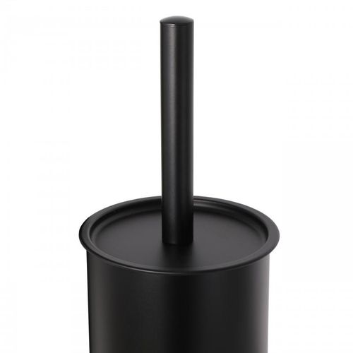 Wolnostojący czarny stojak na szczotkę WC z uchwytem na papier toaletowy na Arena.pl