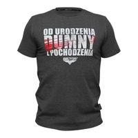 Beltor - Koszulka T-shirt Slim OD URODZENIA DUMNY Z POCHODZENIA grafitowy M