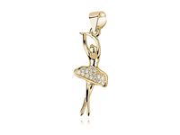 Pozłacany srebrny wisior wisiorek baletnica tancerka cyrkonia białe cyrkonie srebro 925 Z1039C_G
