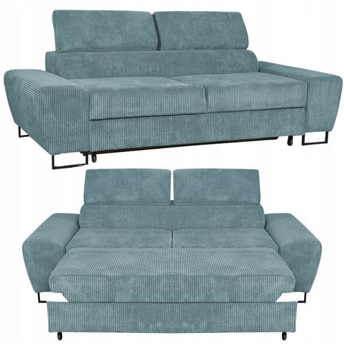 Sofa kanapa Savio salon Family meble jasny zielony sztruks reg zagłówek na Arena.pl