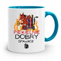 Kubek Błękitny Spawacza Piekielnie Dobry Spawacz Z Nadrukiem Ze Zdjęciem