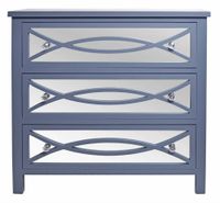 Komoda lustrzana z 3 szufladami w półkola szara