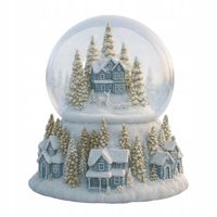 Śnieżna szklana Kula Z Pozytywką Świąteczna zimowe miasto dekoracja choinki