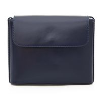 VERA PELLE torebka skórzana listonoszka z paskiem V030 granatowa