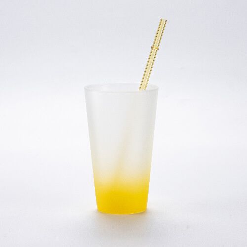 Prosta szklana słomka 23 cm - żółta zdjęcie 2