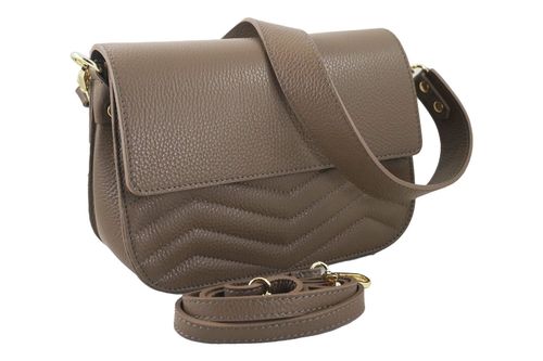 Torebka skórzana crossbody włoska - Szara ciemna na Arena.pl