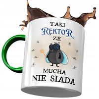 Kubek Zielony Dla Rektora Że Mucha Nie Siada Z Nadrukiem Ze Zdjęciem