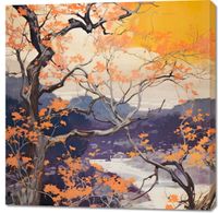 Obraz 100x100cm Złota Jesień nad Jeziorem